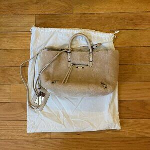 Balenciaga Papier Fur Handbag Beige, brand new never used City bag